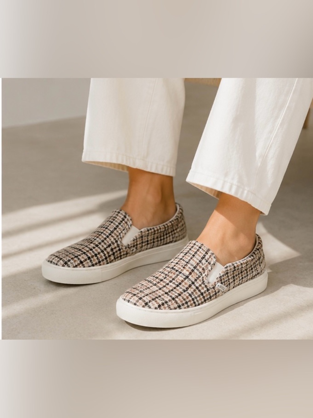 J.Crew Plaid road trip slip-on sneakers